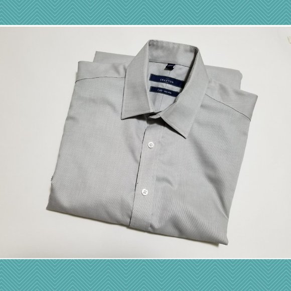 Grafton Gray 2 Ply Non Iron Dress Shirt - Picture 1 of 5